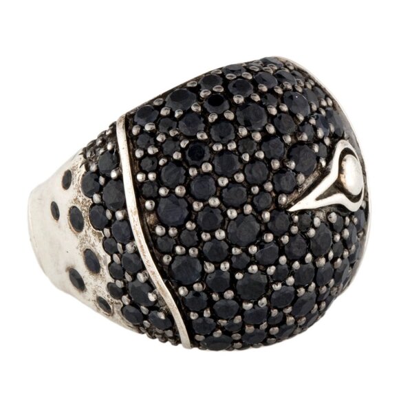 JOHN HARDY STERLING SILVER 925 SAPPHIRE BAMBOO LAVA DOME RING - Picture 4 of 9